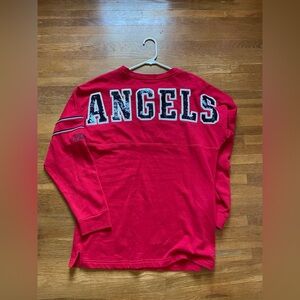 Victoria Secret Pink Angels Baseball Sweatshirt. Color Red.Size Medium.
